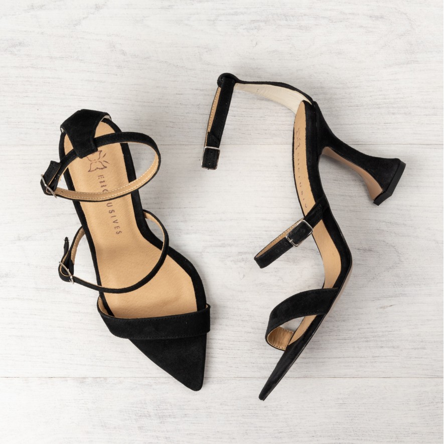   Sandale - Cleopatra - Velur Black - 8cm